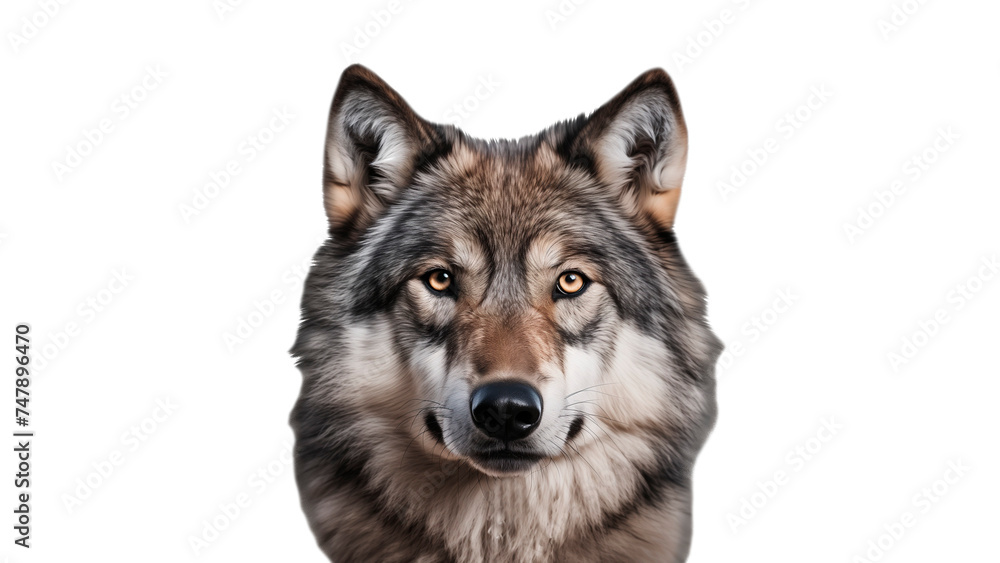 Wolf animal cut out. Isolated wolf on transparent background