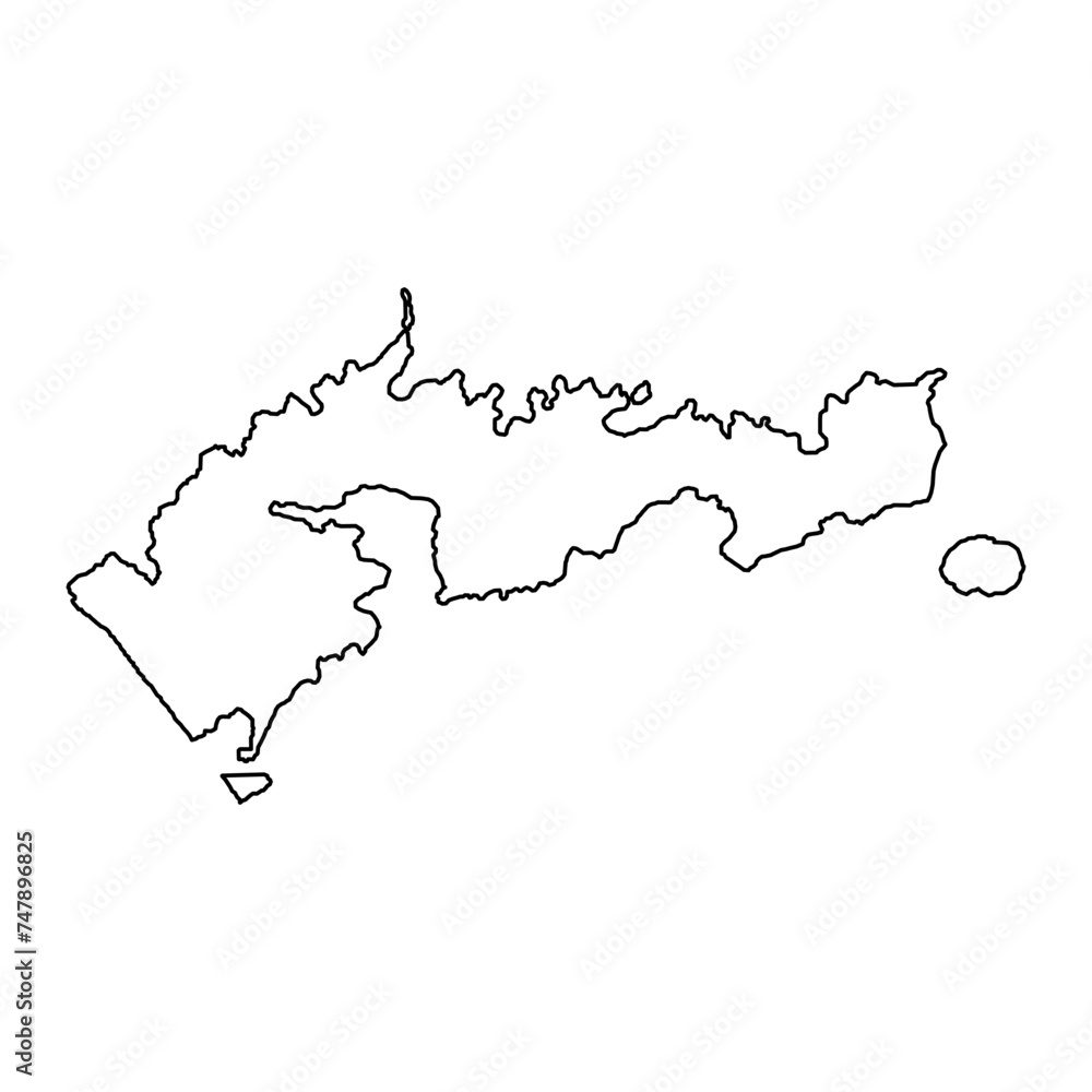 Eastern District map, administrative division of American Samoa. Vector illustration.