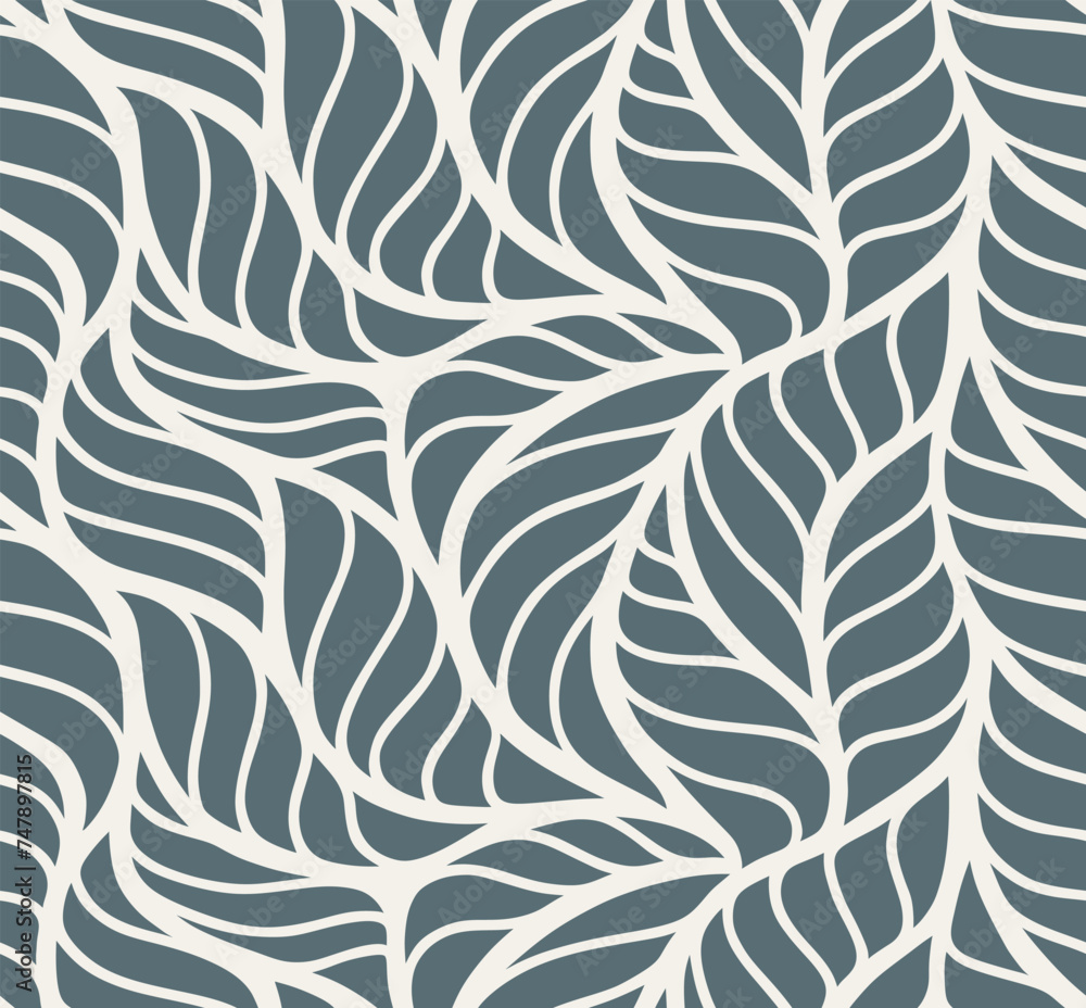 Leaf leaves abstract seamless pattern.	