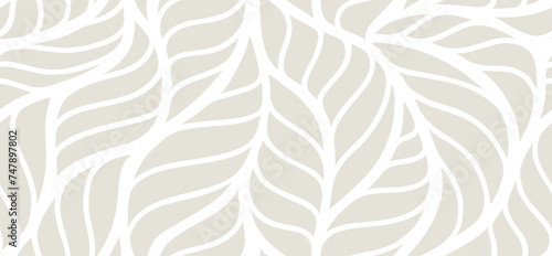 Abstract floral palm leaves seamless pattern.