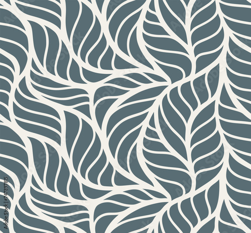 Leaf leaves abstract seamless pattern. 