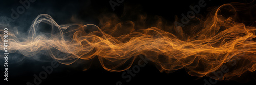 Photograph showcasing the hypnotic movements of smoke tendrils in hues of amber and topaz against a canvas of misty moonlight.