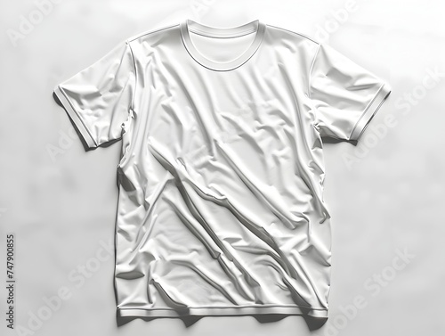 Minimalist White T-Shirt Mockup in Liquid Metal Style