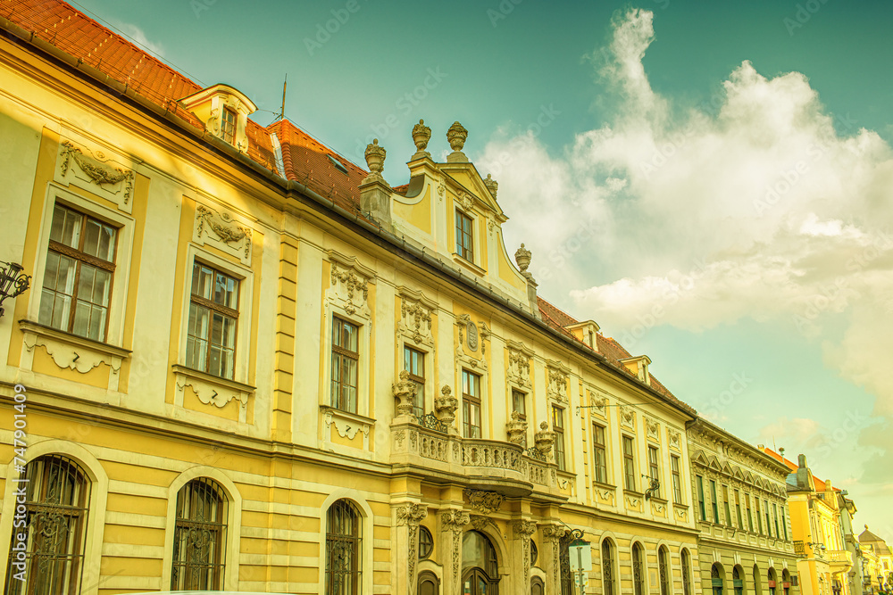 Historical building of post office in Eger,Hungary.