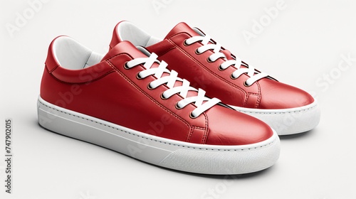 red shoes mock up isolated on white background