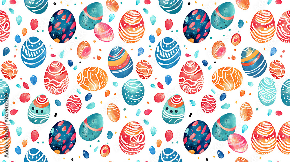 easter eggs on white background seamless repeating pattern tile easter eggs on white background seamless repeating pattern tile