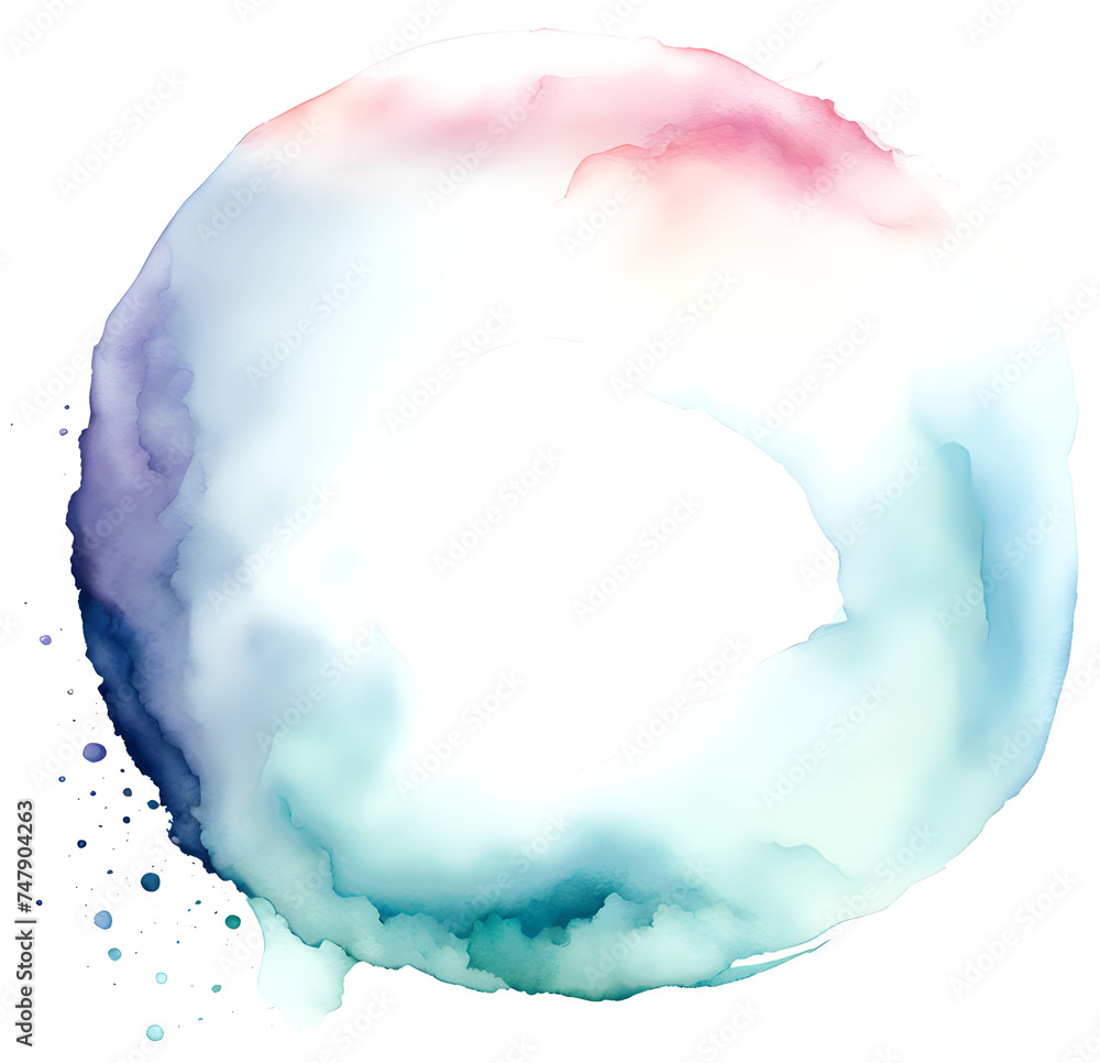 Fototapeta premium watercolor-stain-resembling-soft-light-diffusing-gently-across-a-pristine-white-background-blending