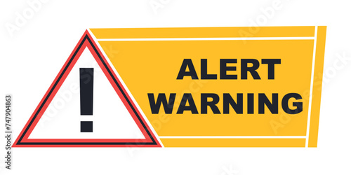 Alert sign. Attention warning attacker alert sign. Technology security protection concept. Vector stock illustration.