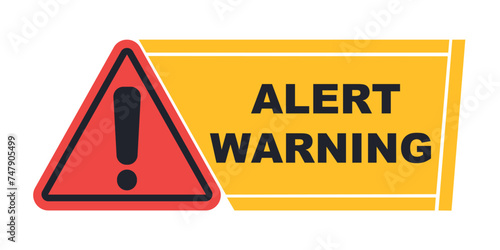 Alert sign. Attention warning attacker alert sign. Technology security protection concept. Vector stock illustration.