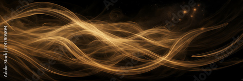 Abstract depiction of swirling smoke trails in shades of gold and bronze against a backdrop of misty moonlight.