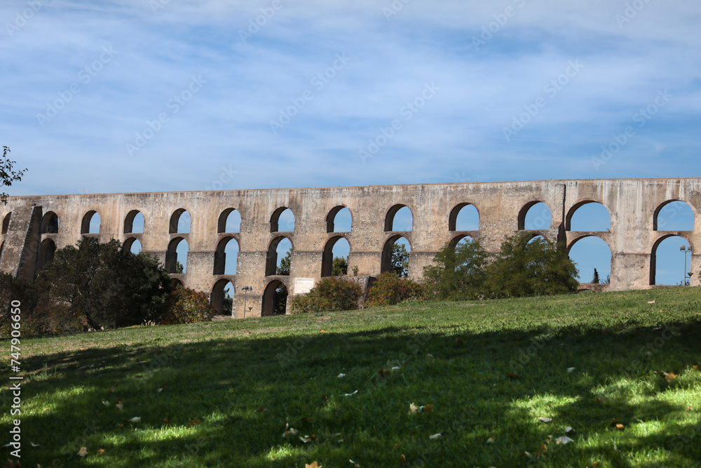 The Amoreiras Aqueduct in the fortified city of Elvas