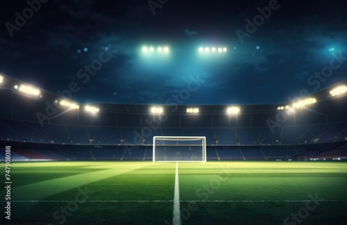 Stadium at night under bright spotlights © WrongWay