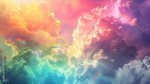 Colorful rainbow smoke cloud for excellent backgrounds easy to edit and look good, sample smoke texture Generative AI
