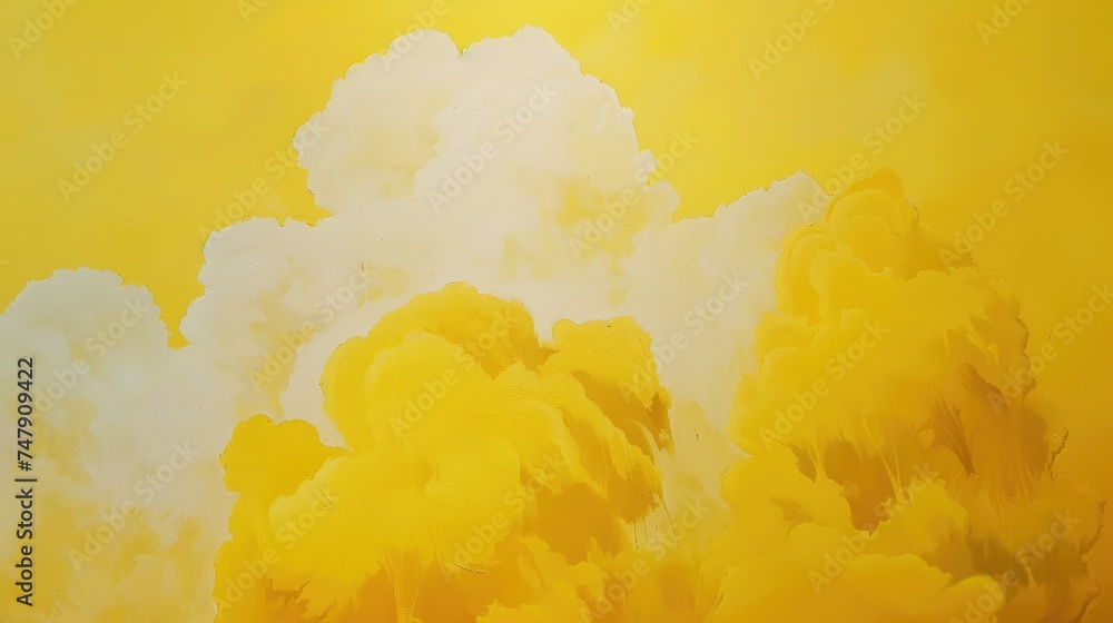 Colorful  yellow smoke cloud for excellent backgrounds easy to edit and look good, sample smoke texture Generative AI