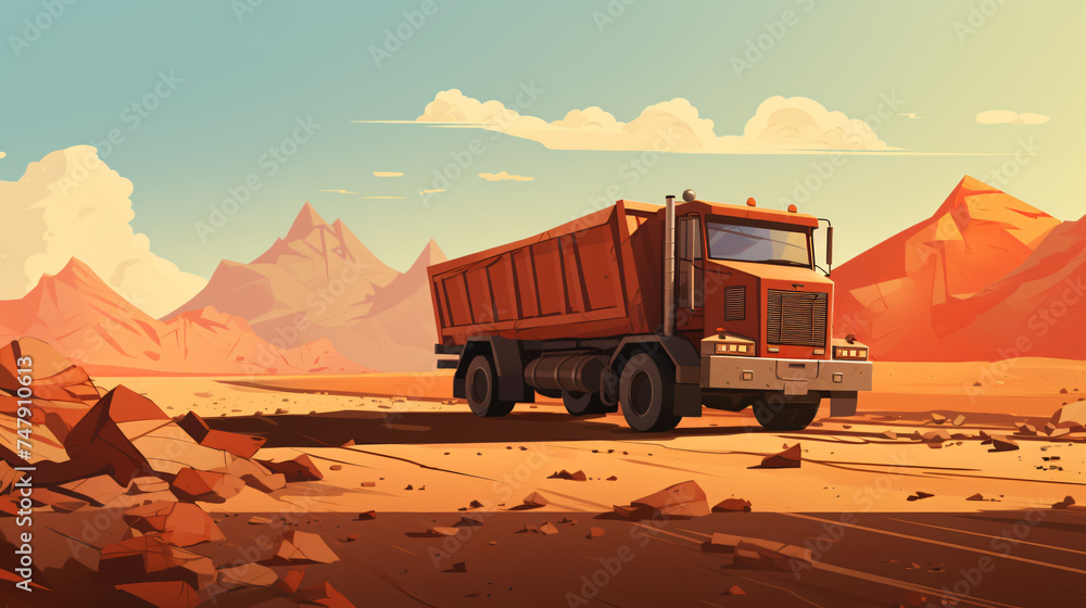 Dump truck in the desert --