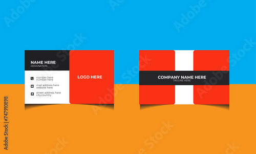 orange colour smart name card templete