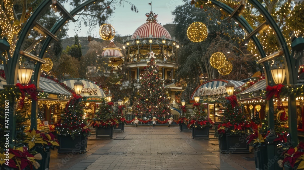 Seasonal celebrations at natural wonders, combining the timeless allure of landscapes with specific holiday traditions.