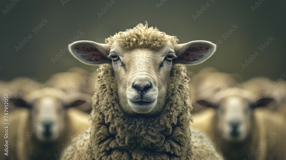 ferineflix_Sheep_on_isolated_background_look_at_camera_