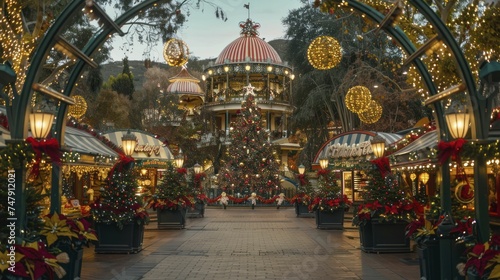 Seasonal celebrations at natural wonders, combining the timeless allure of landscapes with specific holiday traditions.