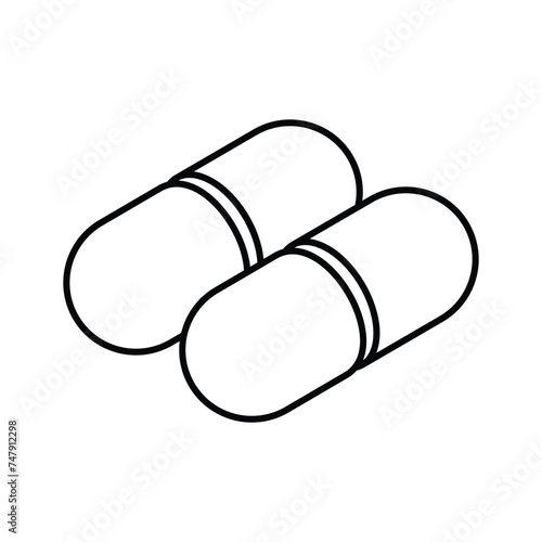 Trendy isometric vector of capsules, antibiotic capsules, icon of medical drugs