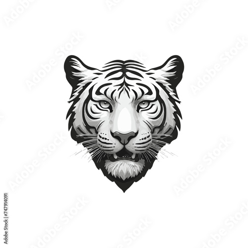 Fototapeta Naklejka Na Ścianę i Meble -  Tiger face tattoo style logo symbol illustration design template. Vector isolated on white background