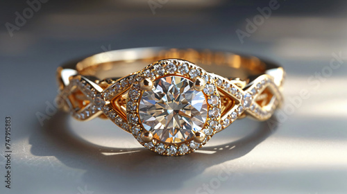 golden ring with diamonds