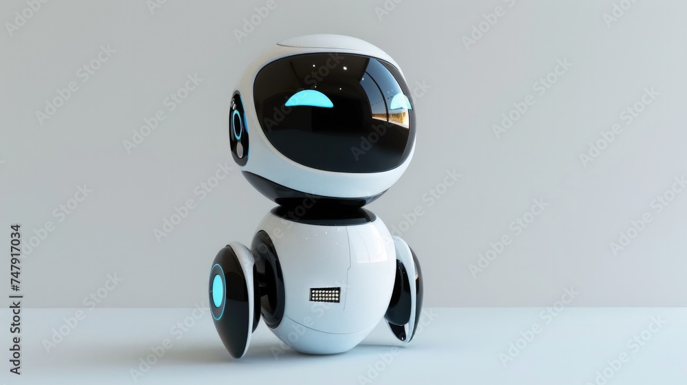 Mini modern robot that defines the future Generative AI - obrazy, fototapety, plakaty 