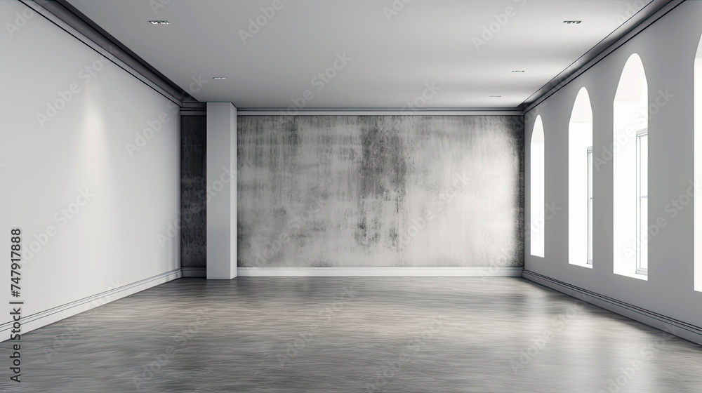 Fototapeta premium Empty gray interior