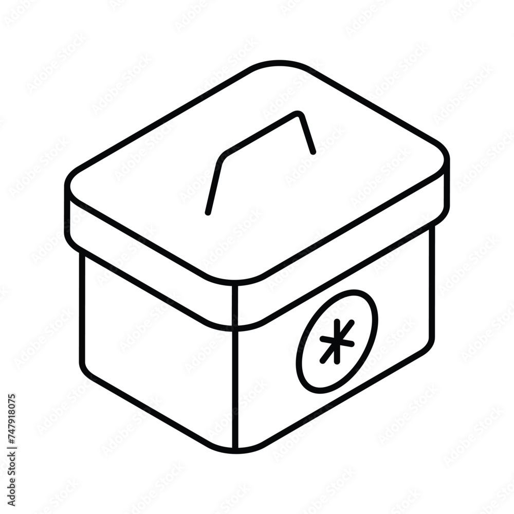 Download this amazing isometric icon of first aid kit, medical box vector design Download this amazing isometric icon of first aid kit, medical box vector design