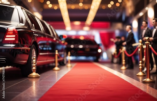 Red carpet entrance and limousine photo