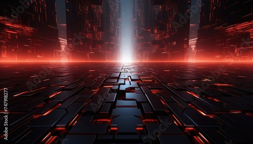 futuristic sci fi abstract texture background with detailed geometric lines and robotic