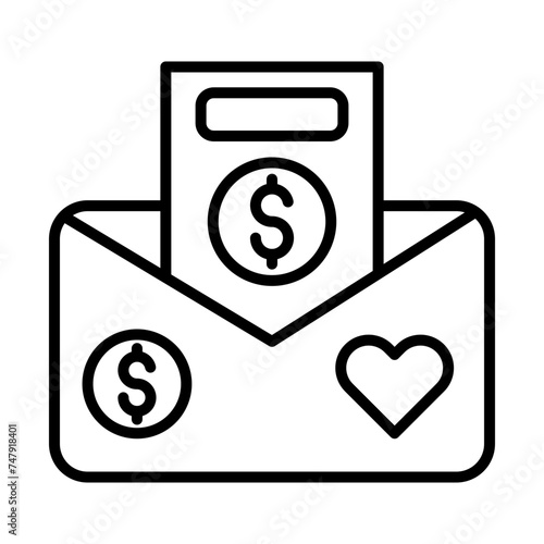 Donation Receipt line icon