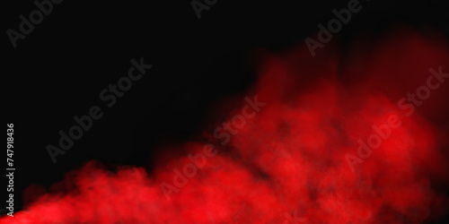 Fog or smoke, red smog cloud on isolated transparent special effect. Vector illustration, morning fog over land or water surface, magic haze.