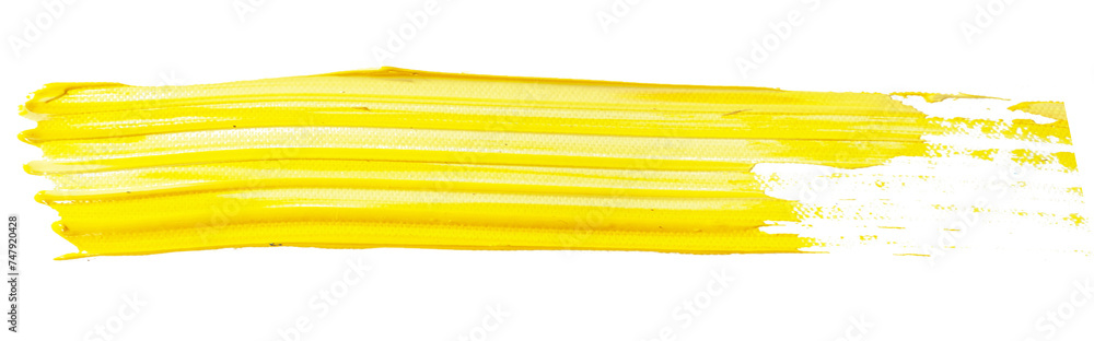  yellow brush watercolor isolated on transparent background