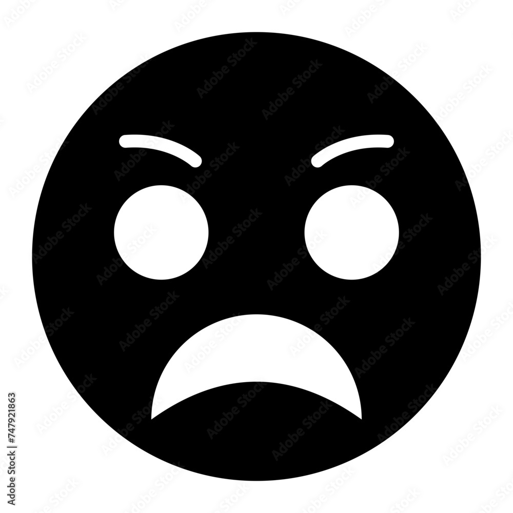 Fototapeta premium Angry Face glyph icon