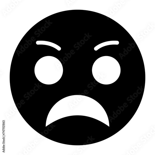 Angry Face glyph icon