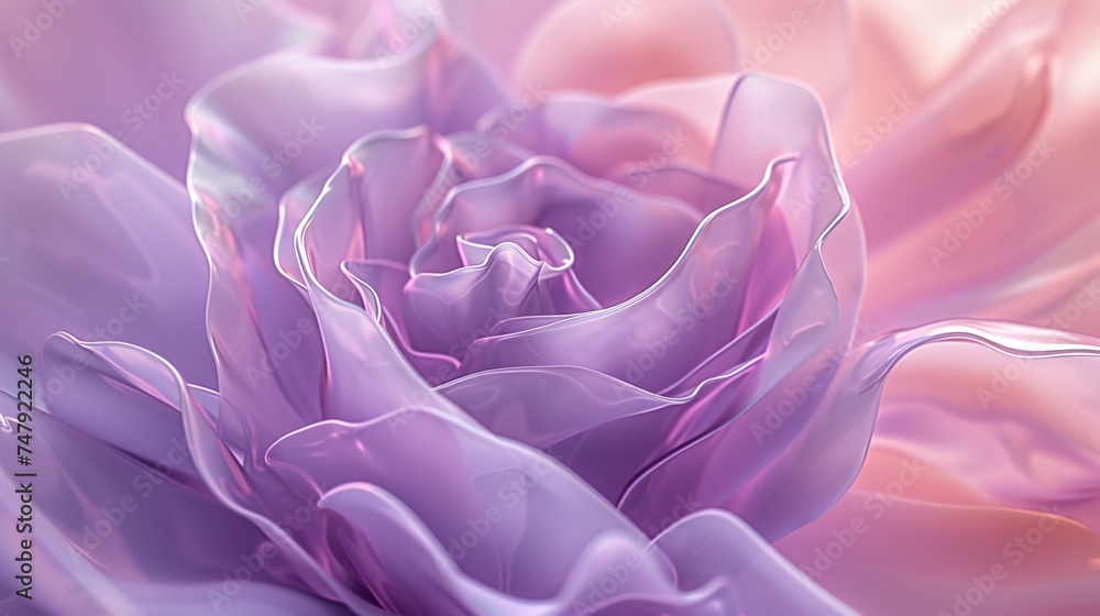 the delight of a lavish lilac rose in extreme macro, showcasing the intricacies of its soft and charming petals.