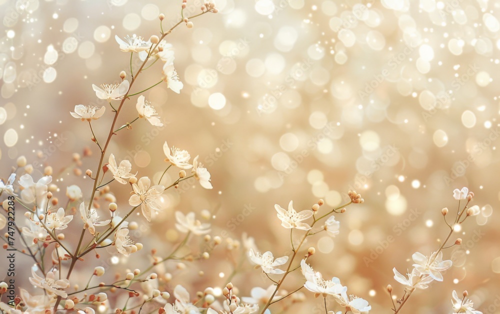 Fototapeta premium Spring Blossoms on Pastel Background