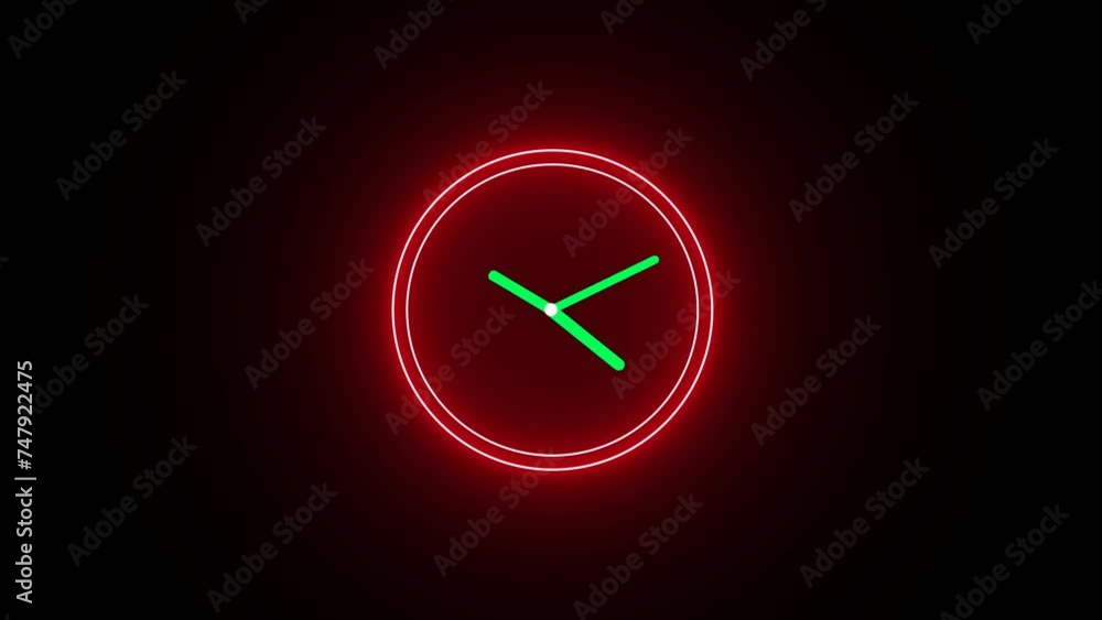 Glowing clock animation Glowing clock animation