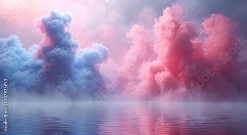 Pink And Blue Sky Cloud Background, Cloud Texture, Generative Ai