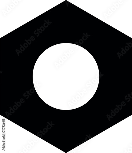 Nut Icon in Flat Style. Vector Illustration.