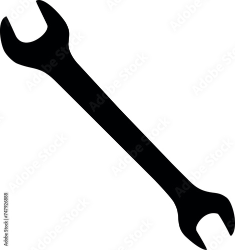 Wrench Icon in Flat Style. Vector Illustration.