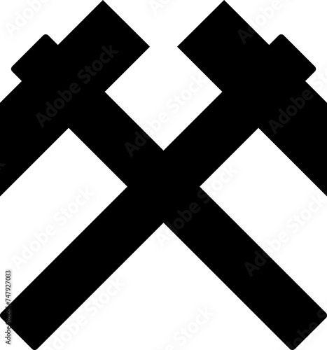 Crossed Hammers Icon in Flat Style. Vector Illustration.