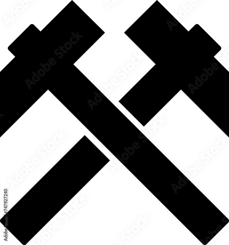 Crossed Hammers Icon in Flat Style. Vector Illustration.