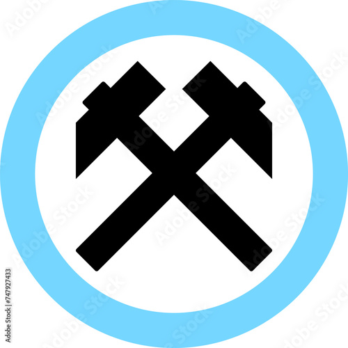 Crossed Hammers Icon in Flat Style. Vector Illustration.