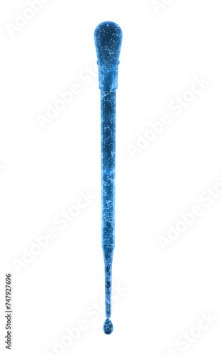 Dropper with blue line structure, 3d rendering. photo
