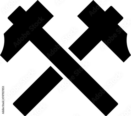 Crossed Hammers Icon in Flat Style. Vector Illustration.