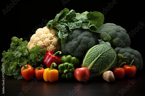 Assorted Vegetables Isolated on Black Background © Nick Alias