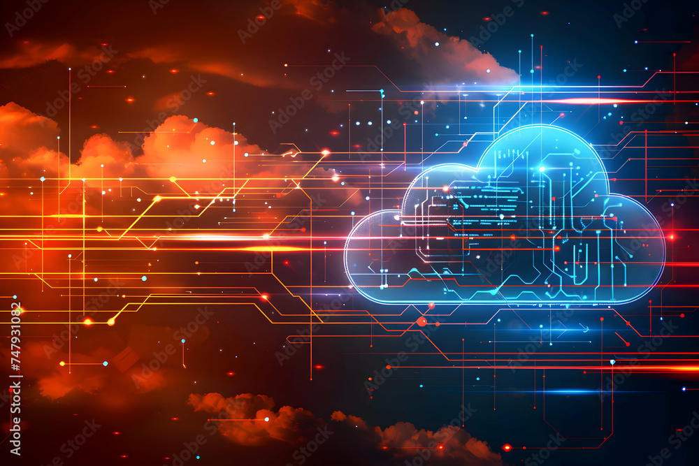 Obraz premium cloud computing