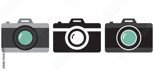 Camera icon set. Photo camera in flat style, Camera icon set. photo camera icon. camera photography icon.